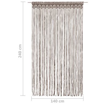 Gordijn macram&eacute; 140x240 cm katoen taupe 5