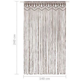 Gordijn macram&eacute; 140x240 cm katoen taupe 5