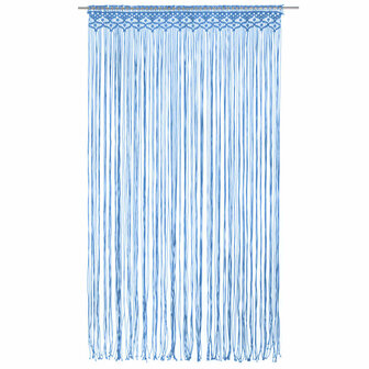 Gordijn macram&eacute; 140x240 cm katoen blauw 2