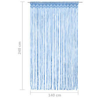 Gordijn macram&eacute; 140x240 cm katoen blauw 5