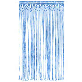 Gordijn macram&eacute; 140x240 cm katoen blauw 2