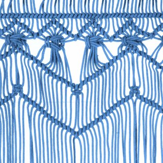 Gordijn macram&eacute; 140x240 cm katoen blauw 4