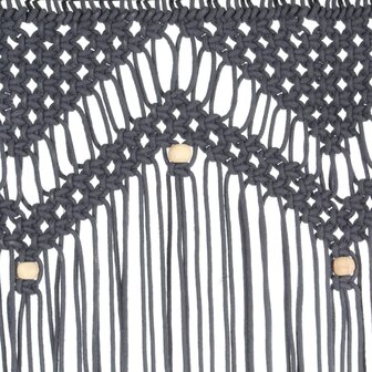 Gordijn macram&eacute; 140x240 cm katoen antraciet 4