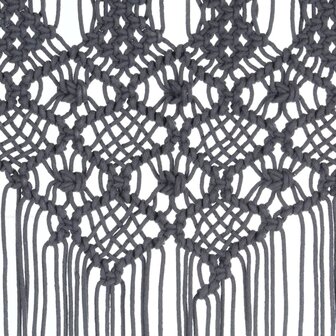 Gordijn macram&eacute; 140x240 cm katoen antraciet 4