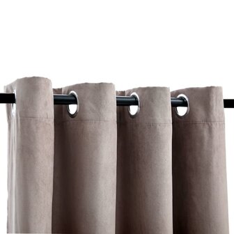 Gordijn verduisterend met metalen ringen 2 st 140x245 cm taupe 3