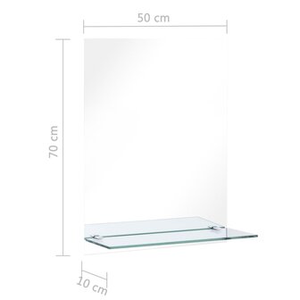 Wandspiegel met schap 50x70 cm gehard glas 6