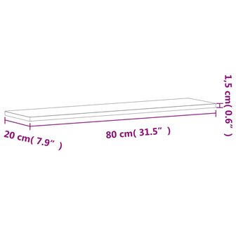 Wandschap 80x20x1,5 cm massief beukenhout 6