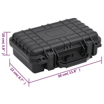 Flightcase draagbaar 30x22x10 cm PP zwart 8