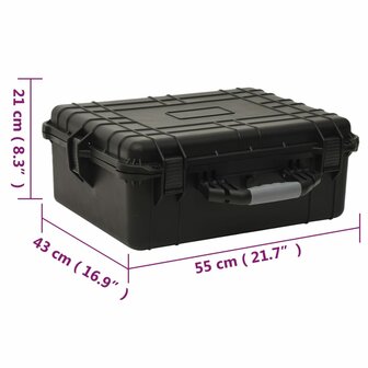 Flightcase draagbaar 55x43x21 cm PP zwart 8