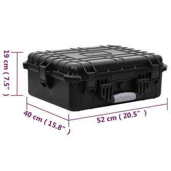 Flightcase draagbaar 52x40x19 cm PP zwart 8