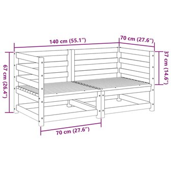 2-delige Loungeset massief grenenhout 7