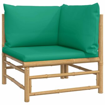 2-delige Loungeset met kussens bamboe groen 6