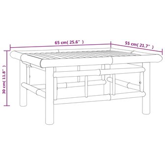 2-delige Loungeset met kussens bamboe donkergrijs 11