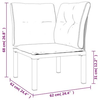 4-delige Loungeset poly rattan zwart en grijs 10