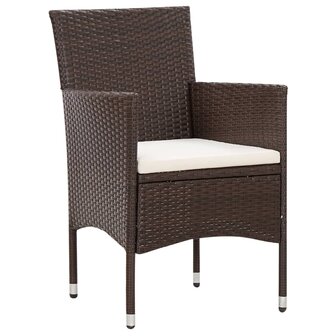 4-delige Loungeset met kussens poly rattan bruin 6