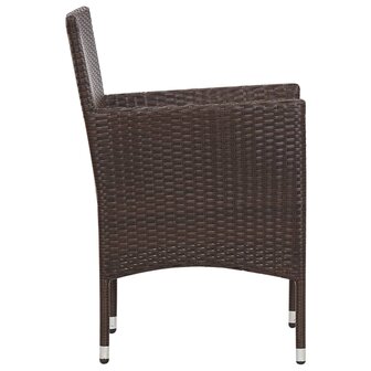 4-delige Loungeset met kussens poly rattan bruin 9