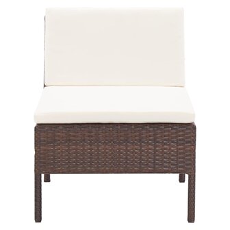 3-delige Loungeset met kussens poly rattan bruin 5