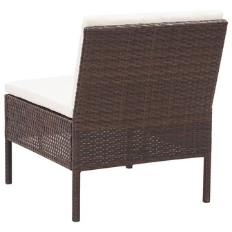 3-delige Loungeset met kussens poly rattan bruin 7