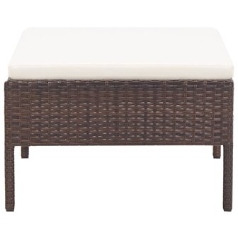 3-delige Loungeset met kussens poly rattan bruin 9