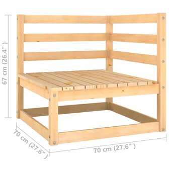 2-delige Loungeset met kussens massief grenenhout 11