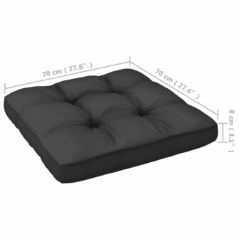 2-delige Loungeset met kussens massief grenenhout wit 10