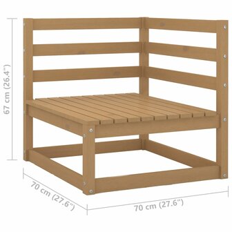 2-delige Loungeset met kussens grenenhout honingbruin 7