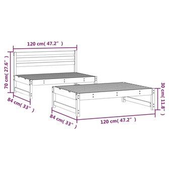 2-delige Loungeset massief douglashout 7