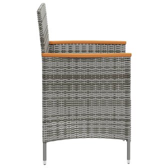 Tuinstoelen 2 st poly rattan grijs 4