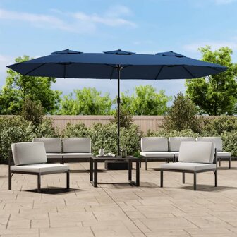 Parasol dubbel 449x245 cm azuurblauw 1