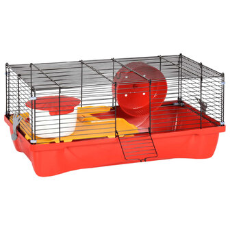 Hamsterkooi 58x32x36 cm polypropeen en metaal rood 2