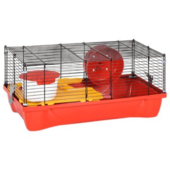 Hamsterkooi 58x32x36 cm polypropeen en metaal rood 3