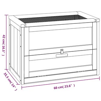 Hamsterkooi 60x35,5x42 cm massief vurenhout 9