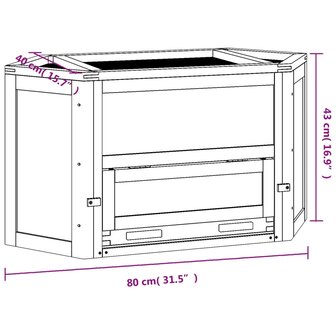 Hamsterkooi 80x40x43 cm massief vurenhout 9