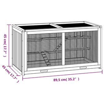 Hamsterkooi 89,5x45x45 cm massief vurenhout 9