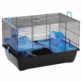 FLAMINGO Hamsterkooi Jaro 2 50,5x33x32,5 cm zwart en blauw 1