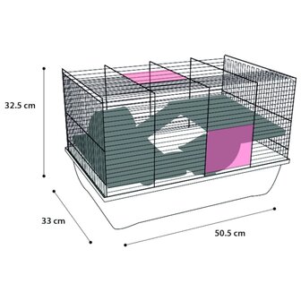 FLAMINGO Hamsterkooi Jaro 2 50,5x33x32,5 cm zwart en blauw 3