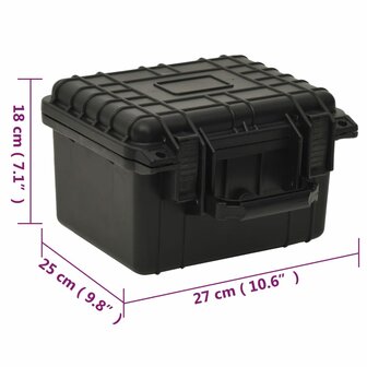 Flightcase draagbaar 27x25x18 cm PP zwart 8