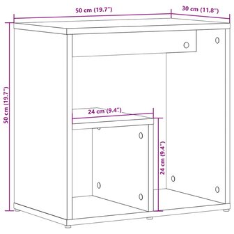 Bijzettafels 2 st 50x30x50 cm bewerkt hout sonoma eikenkleurig 11