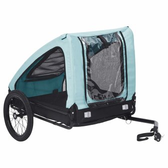 Hondenfietstrailer blauw en zwart 1