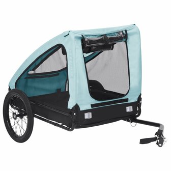 Hondenfietstrailer blauw en zwart 2