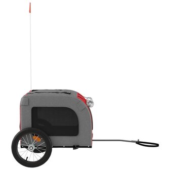 Hondenfietstrailer oxford stof en ijzer rood en grijs 6