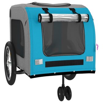 Hondenfietstrailer oxford stof en ijzer blauw en grijs 5