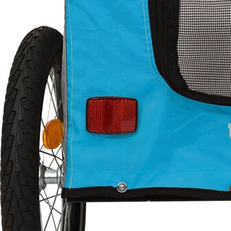 Hondenfietstrailer oxford stof en ijzer blauw en grijs 11