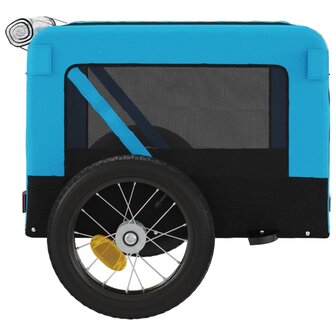 Hondenfietstrailer oxford stof en ijzer blauw en zwart 8