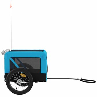 Hondenfietstrailer oxford stof en ijzer blauw en zwart 7