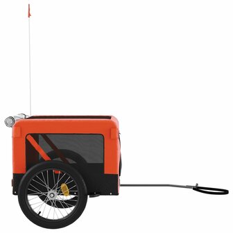 Hondenfietstrailer oxford stof en ijzer oranje en zwart 7