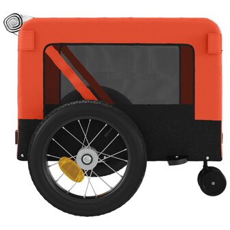 Hondenfietstrailer oxford stof en ijzer oranje en zwart 8