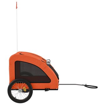 Hondenfietstrailer oxford stof en ijzer oranje 6