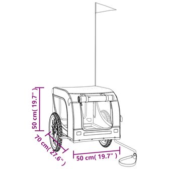 Hondenfietstrailer oxford stof en ijzer rood en zwart 11