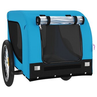 Hondenfietstrailer oxford stof en ijzer blauw en zwart 4